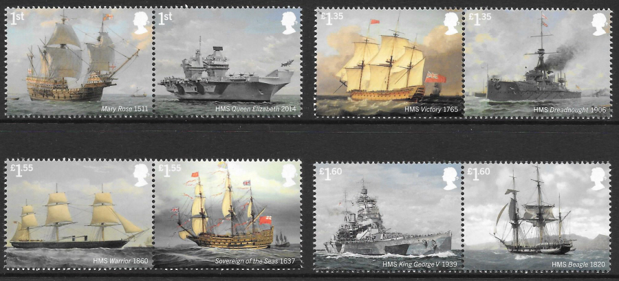 (image for) SG4264 / 71 2019 Royal Navy Ships unmounted mint set of 8